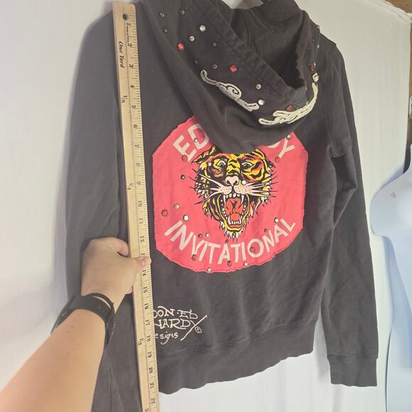 Vintage Ed Hardy by Christian Audigier Tiger International Full Zip Hoodie M - Picture 8 of 10